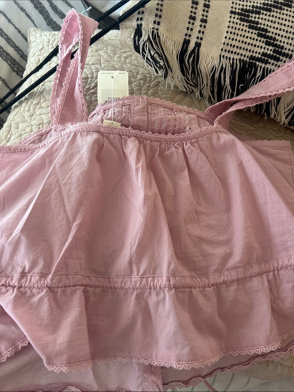 Levi's Light Pink Lace-Trim Button Tank - Picture 4 of 4